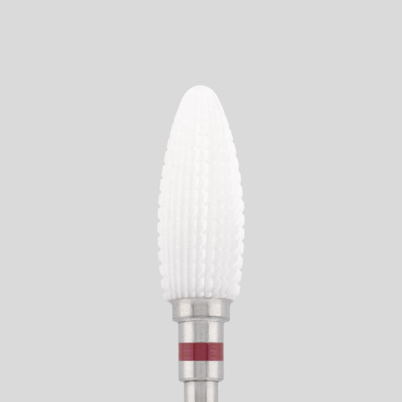 Ceramic bit "Reversable corn" straight, red, L-14,0 mm., Ø6,0 mm