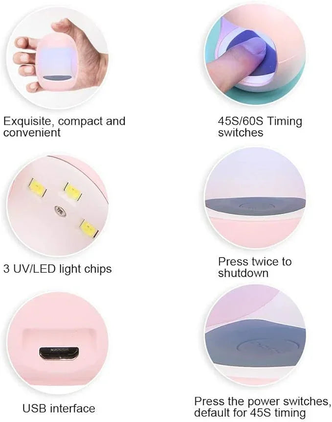 AORLIS LAMPADA UV/LED PER UNGHIE PORTATILE 3 LED 6W - Lady&Oscar