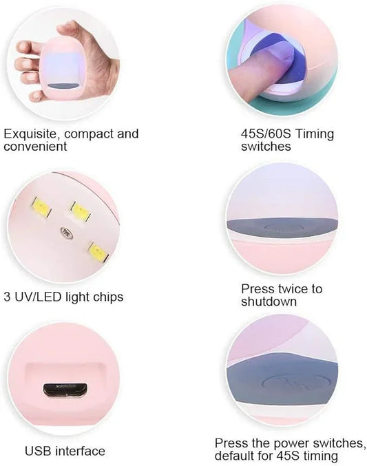 AORLIS LAMPADA UV/LED PER UNGHIE PORTATILE 3 LED 6W - Lady&Oscar