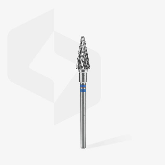 STALEKS Carbide nail drill bit for left-handed, cone, blue EXPERT diameter 6 mm/working part 14 mm - Lady&Oscar