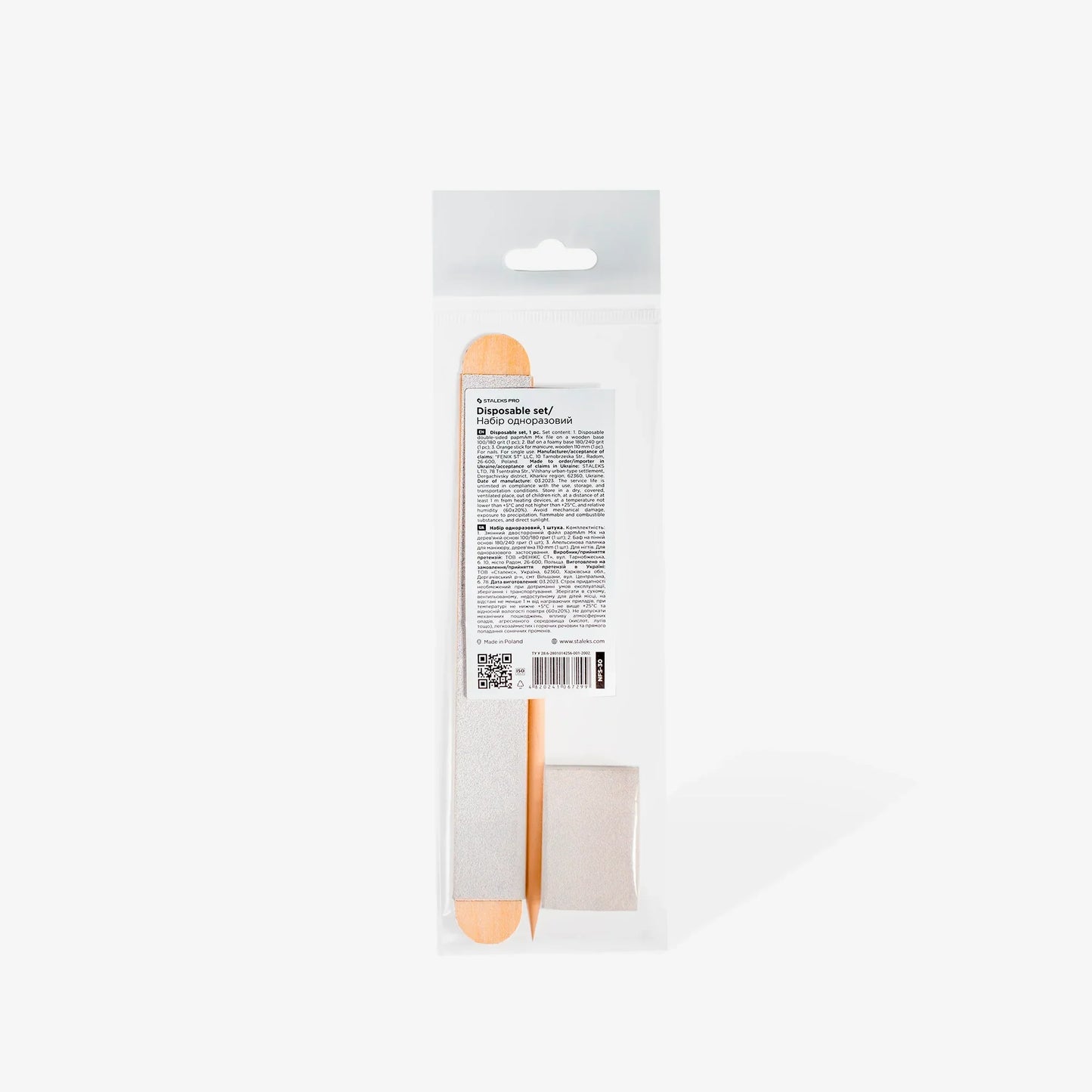 Set monouso STALEKS PRO (papmAm Mix su base di legno 100/180 grit, buff 180/240 grit, bastoncino arancione 110 mm) - Lady&Oscar