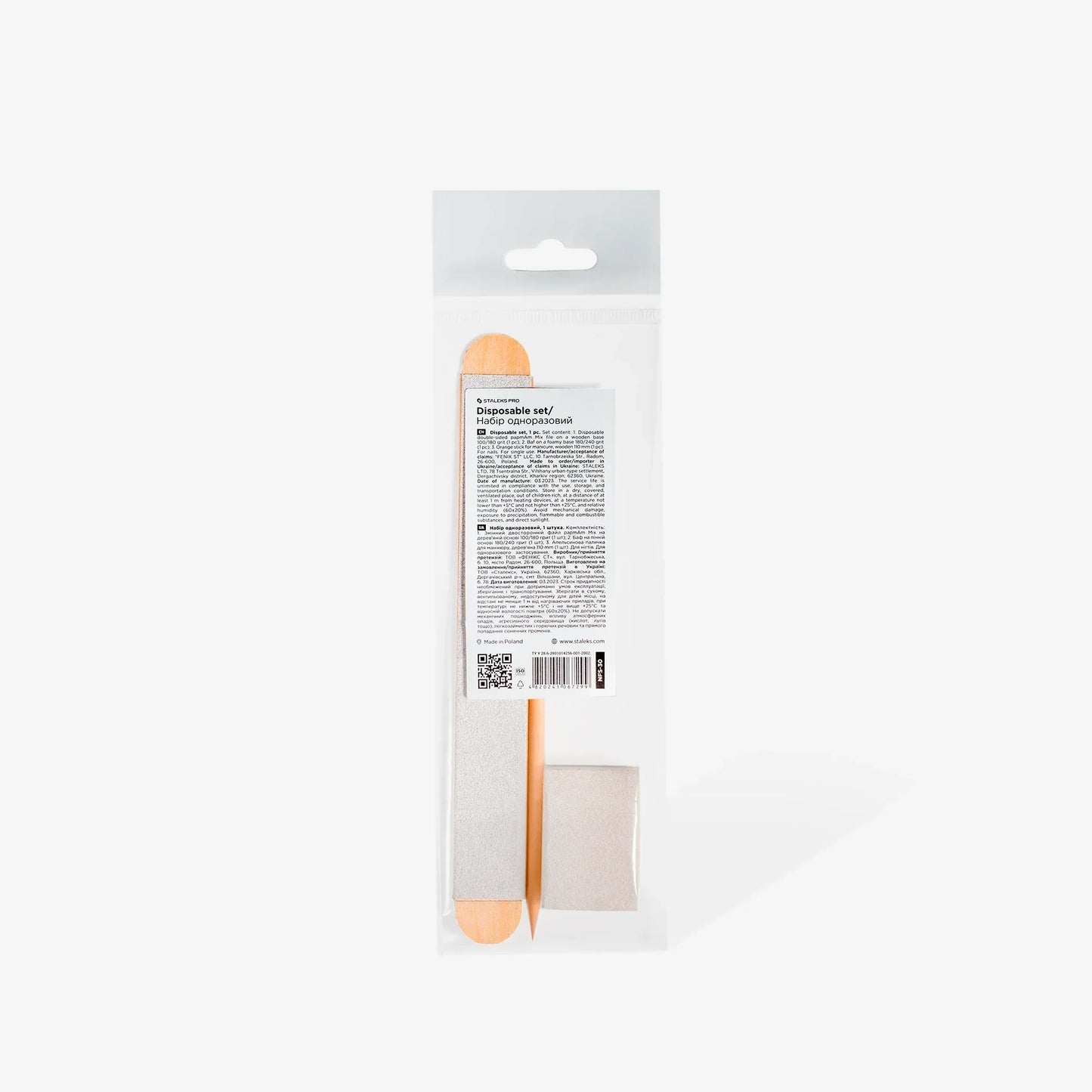 Set monouso STALEKS PRO (papmAm Mix su base di legno 100/180 grit, buff 180/240 grit, bastoncino arancione 110 mm) - Lady&Oscar