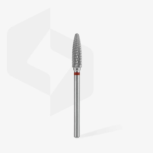 STALEKS Carbide nail drill bit, corn, red EXPERT diameter 4 mm/working part 14 mm - Lady&Oscar