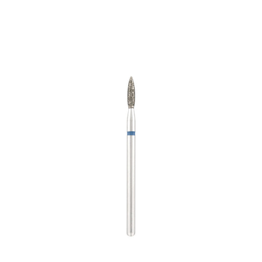 Diamond bit "flame" sharp blue, L- 8,0 mm., Ø2,1 mm.