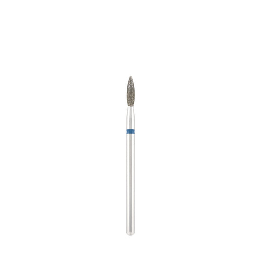 Diamond bit "flame" sharp blue, L- 8,0 mm., Ø2,3 mm.