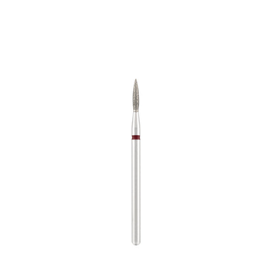 Diamond bit "flame" sharp red, L- 8,0 mm., Ø1,8 mm.