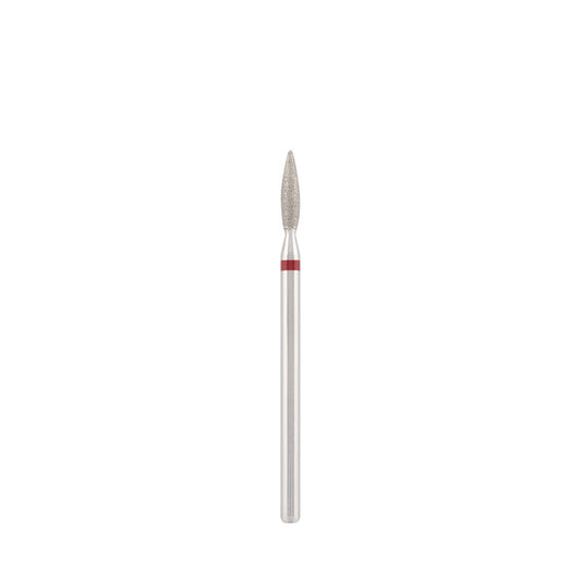 Diamond bit "flame" safe red, L- 8,0 mm., Ø2,3 mm.