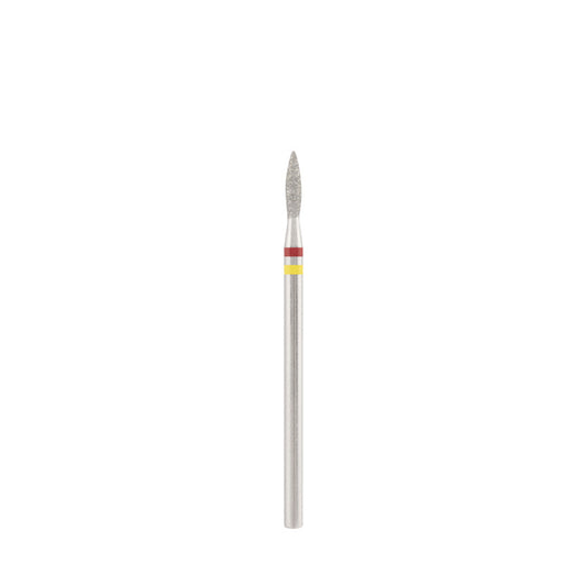 Diamond bit "double-flame" red-yellow, L- 10,0 mm., Ø2,1 mm.