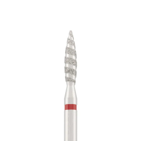 Diamond bit "tornado" red, L- 10,0 mm., Ø2,1 mm.