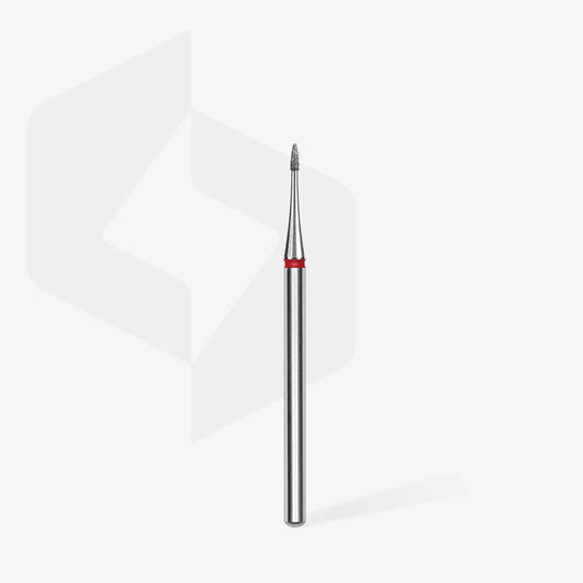 STALEKS Diamond nail drill bit flame mini red EXPERT head diameter 1 mm / working part 3 mm - Lady&Oscar