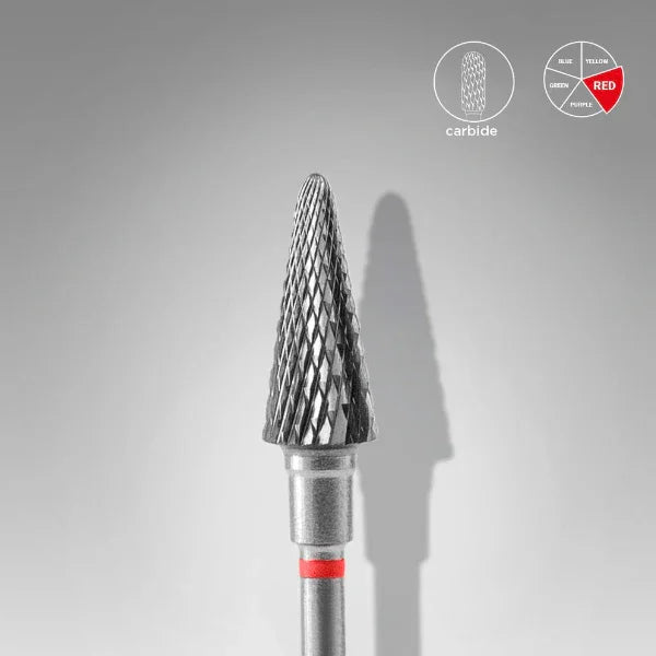 Staleks - Carbide Nail Drill Bit - Punta Fresa "Cone" Red - Lady&Oscar