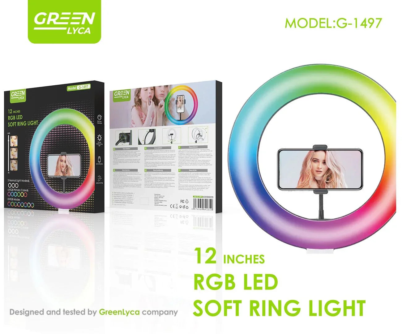 RING LIGHT LUCE AD ANELLO LED 13 POLLICI RGB - Lady&Oscar