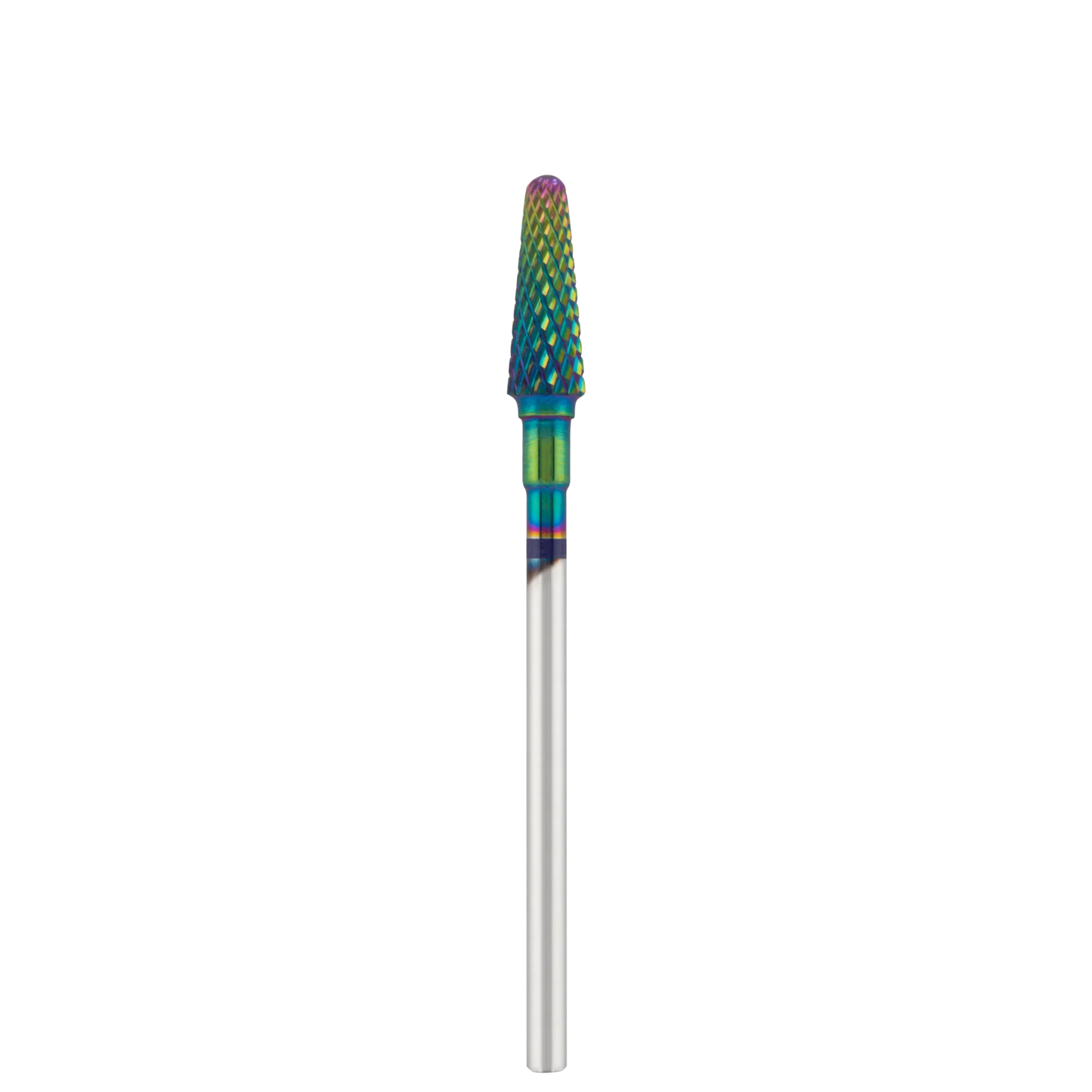 Punta Fresa Tungsten carbide bit "rounded cone" blue (rainbow coating), L-13,0 mm., Ø4,5 mm - Lady&Oscar