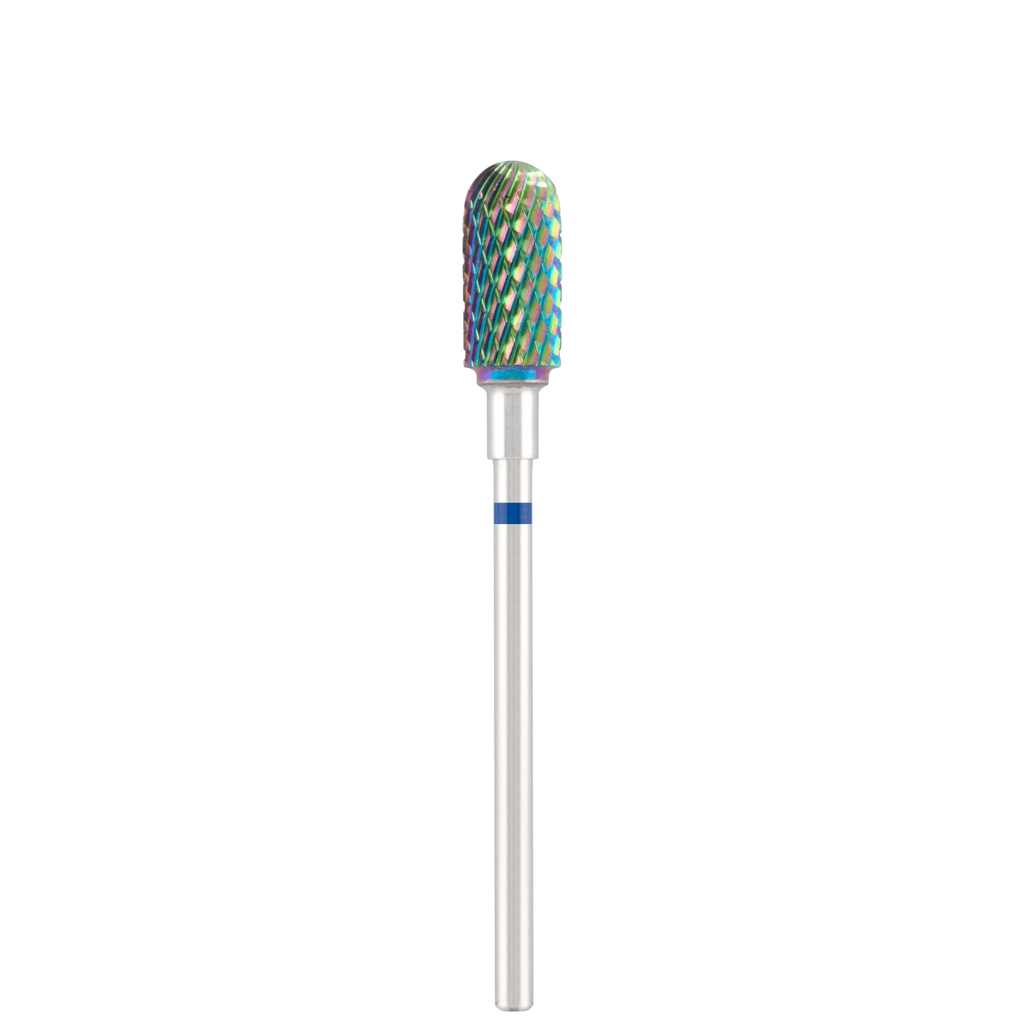 Punta Fresa Tungsten carbide bit "rounded cylinder" blue (rainbow coating), L-13,0 mm., Ø6,8 mm - Lady&Oscar