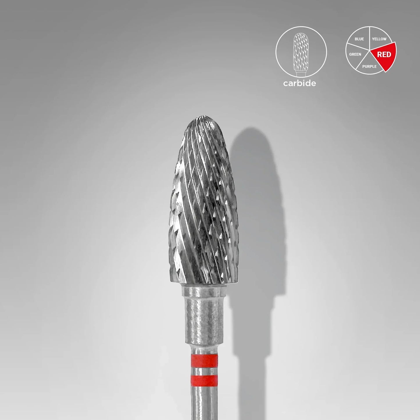 STALEKS Carbide nail drill bit for left-handed users corn red EXPERT diameter 6 mm / working part 14 mm - Lady&Oscar