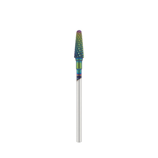 Tungsten carbide bit "rounded cone" blue (rainbow coating), L-13,0 mm., Ø4,5 mm