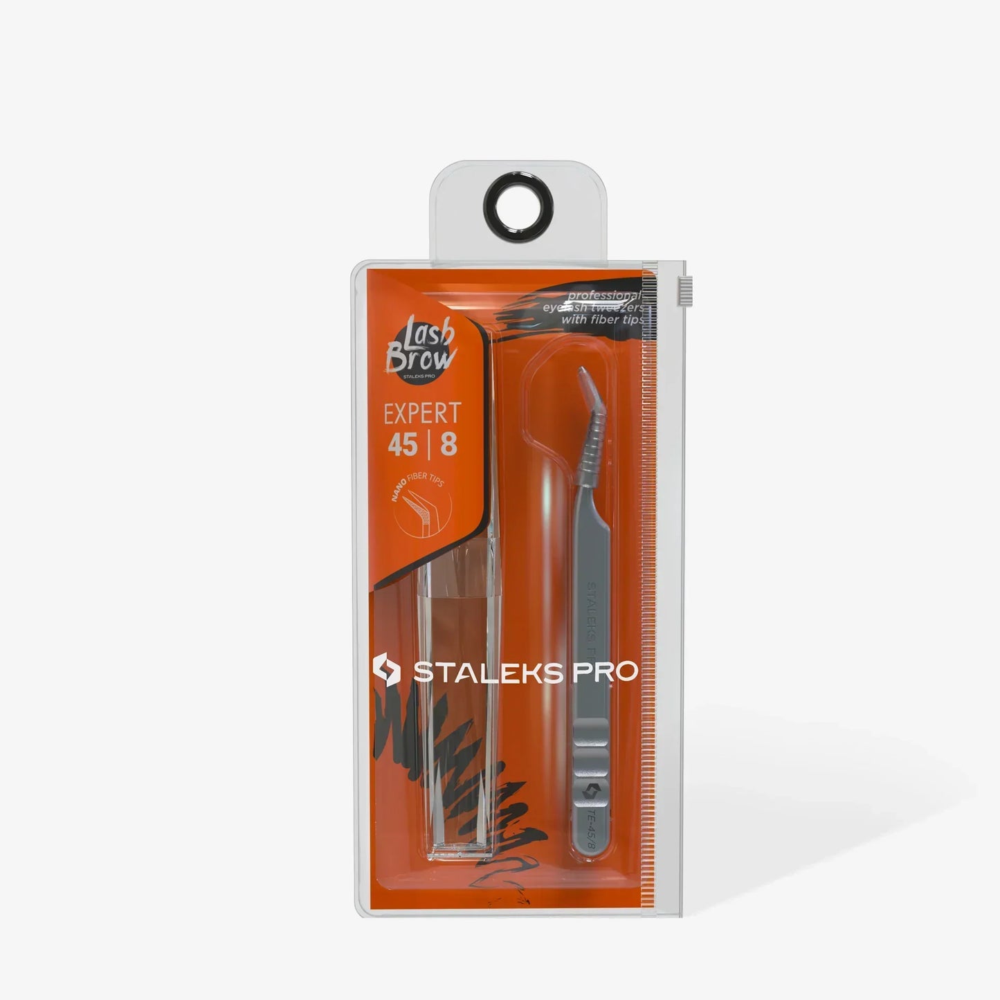 Professional eyelash tweezers with fiber tips EXPERT 45 TYPE 8 (mini L) - Lady&Oscar