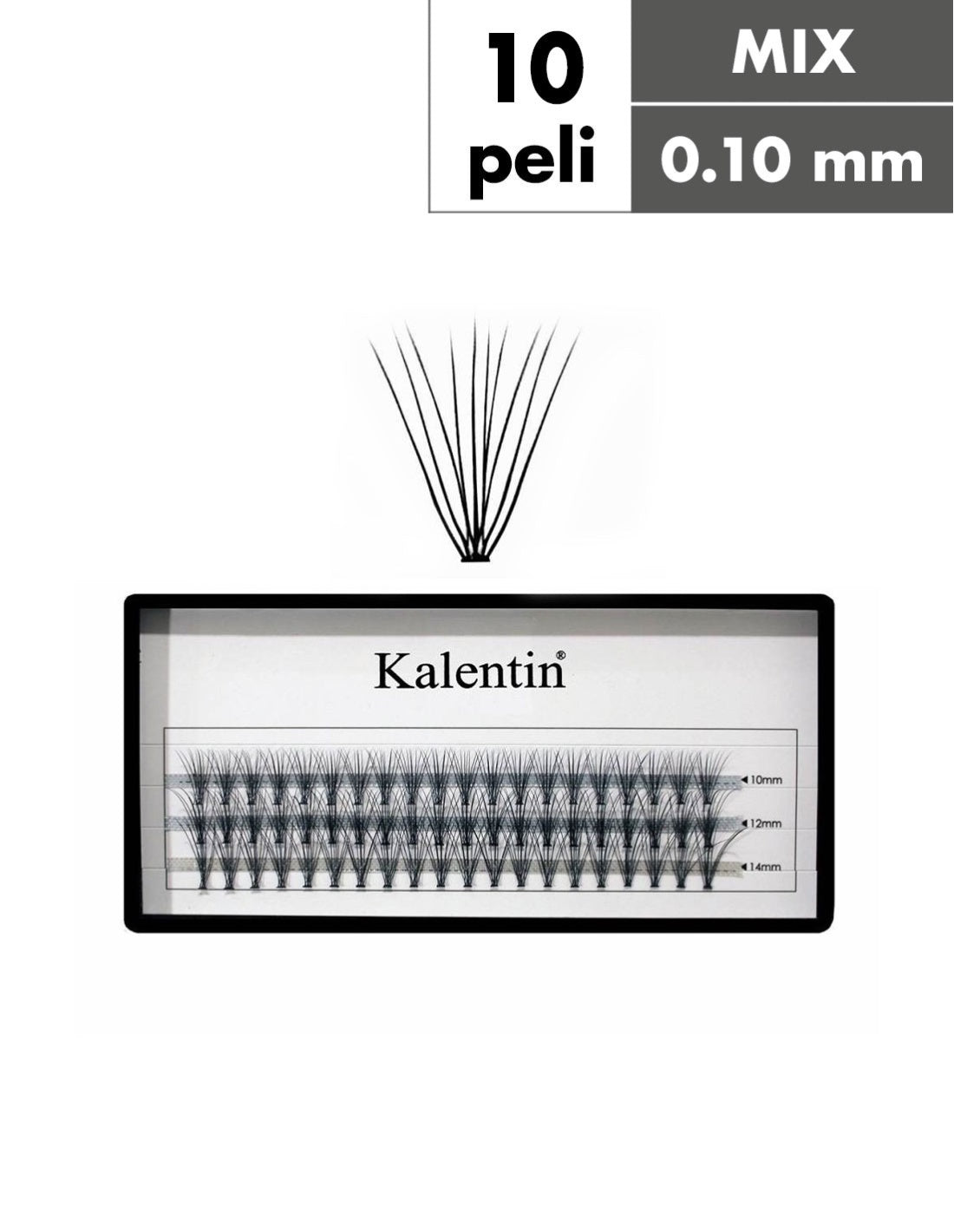 Kalentin Ciglia a Ciuffetti, nodo piatto, 10 peli Cmixed