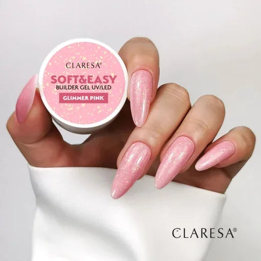 Claresa - Soft & Easy - Builder Gel UV/LED - GLIMMER PINK - Lady&Oscar