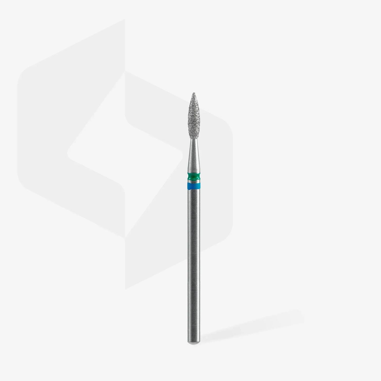STALEKS Diamond nail drill bit DUO flame blue-green EXPERT head diameter 2,1 mm / working part 8 mm - Lady&Oscar