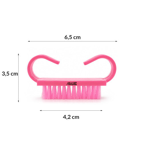 Spazzolino per polvere unghie AlleLac rosa, dettaglio setole