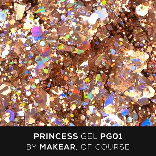 Princess Gel Glitter Gold 5ml Makear - Lady&Oscar