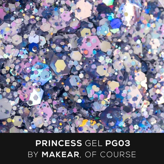 Princess Gel Glitter Blue 5ml Makear - Lady&Oscar