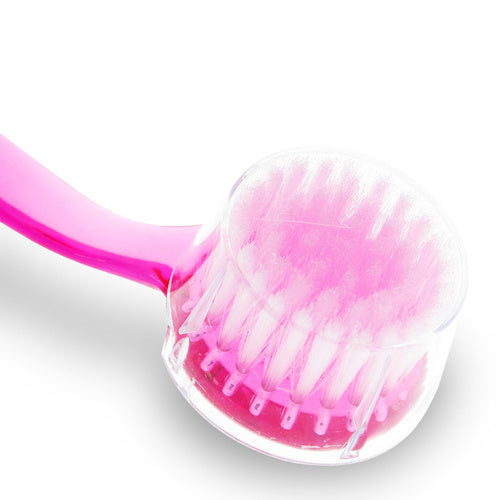Spazzolino per manicure con manico rosa, altra vista