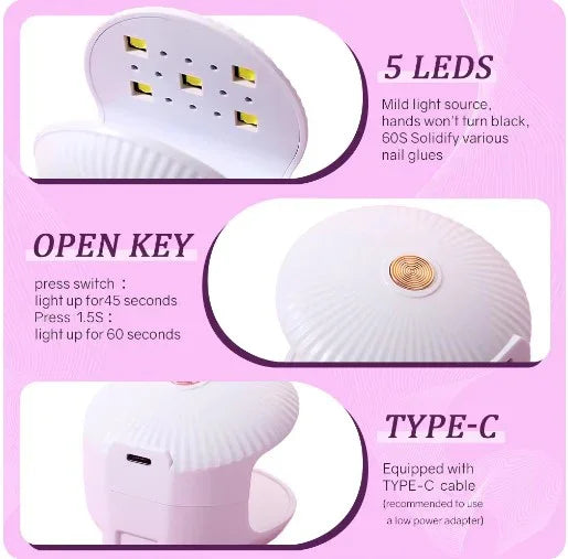 AORLIS LAMPADA UV/LED PER UNGHIE PORTATILE 5 LED 18W - Lady&Oscar