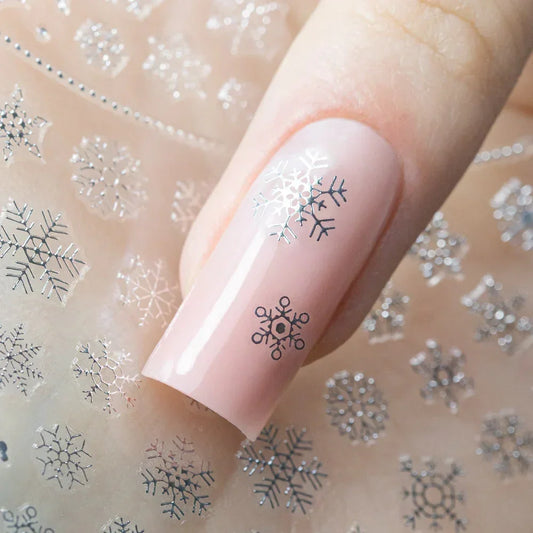 Adesivi per unghie natalizi Molly Nails F282 sottili color argento - Lady&Oscar