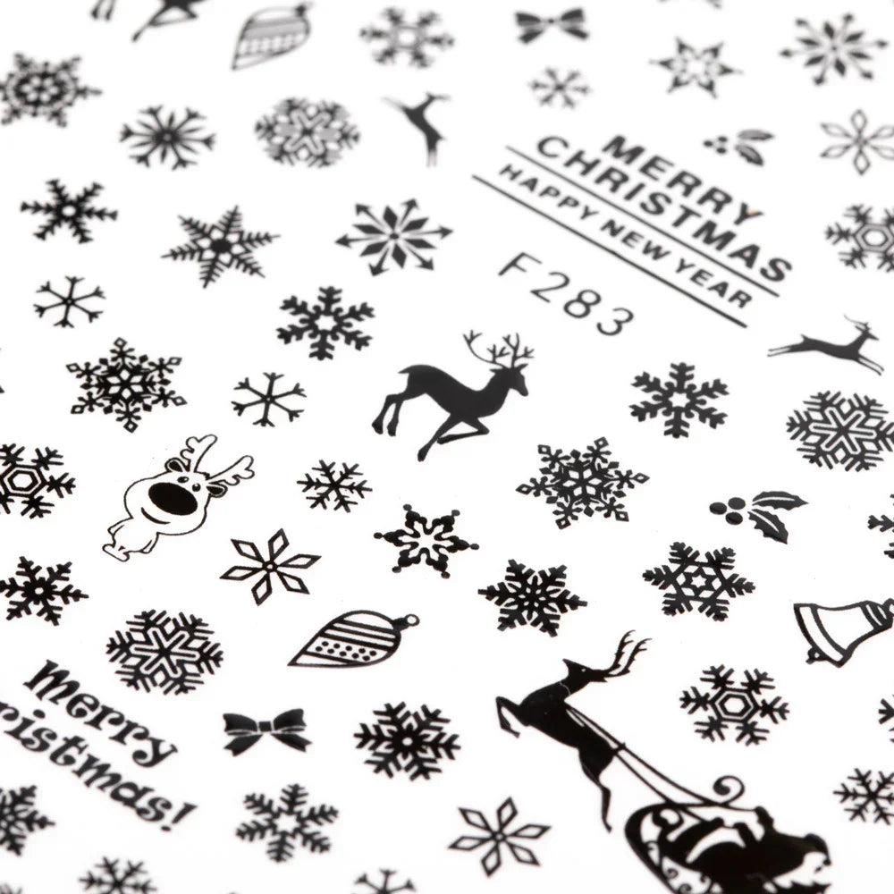 Adesivi per unghie natalizi autoadesivi Molly Nails F283 neri