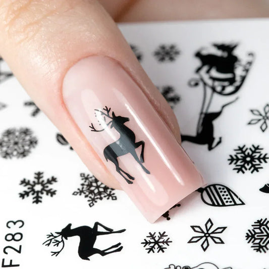 Adesivi per unghie natalizi autoadesivi Molly Nails F283 neri - Lady&Oscar
