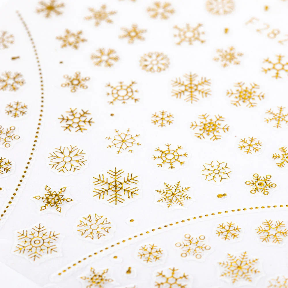 Adesivi per unghie natalizi Molly Nails F282 sottili color oro