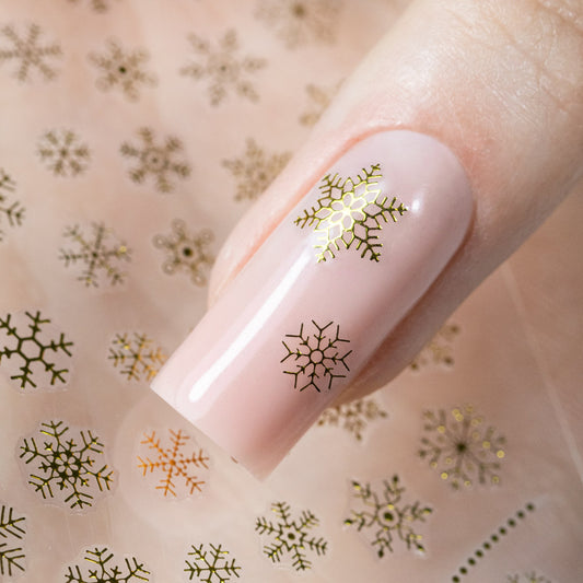 Adesivi per unghie natalizi Molly Nails F282 sottili color oro