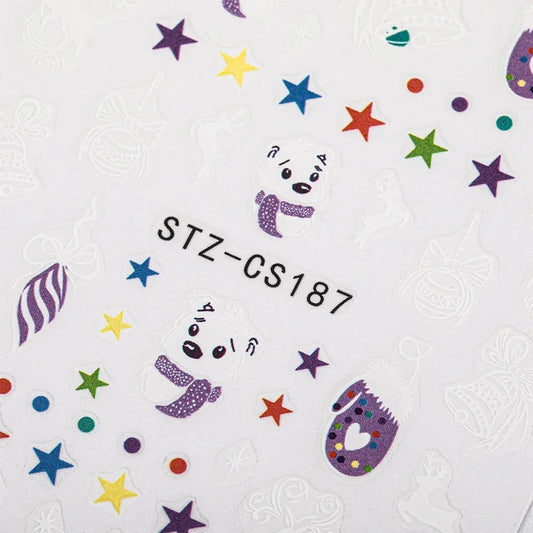 Adesivi per unghie natalizi Molly Nails autoadesivi sottili Natale STZ-CS187 - Lady&Oscar