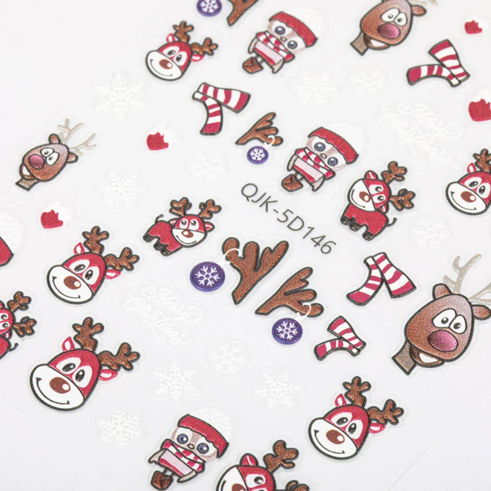 Adesivi per unghie natalizi Molly Nails autoadesivi QJK- 5D146