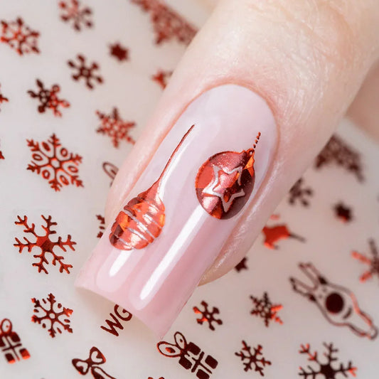 Adesivi per unghie natalizi adesivi Molly Nails WG444 Rossi - Lady&Oscar