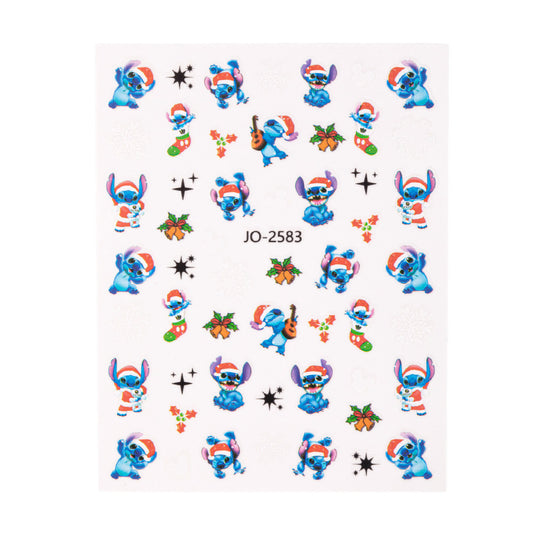 Adesivi per unghie natalizi autoadesivi con motivo Lilo e Stich Molly Nails JO-2583