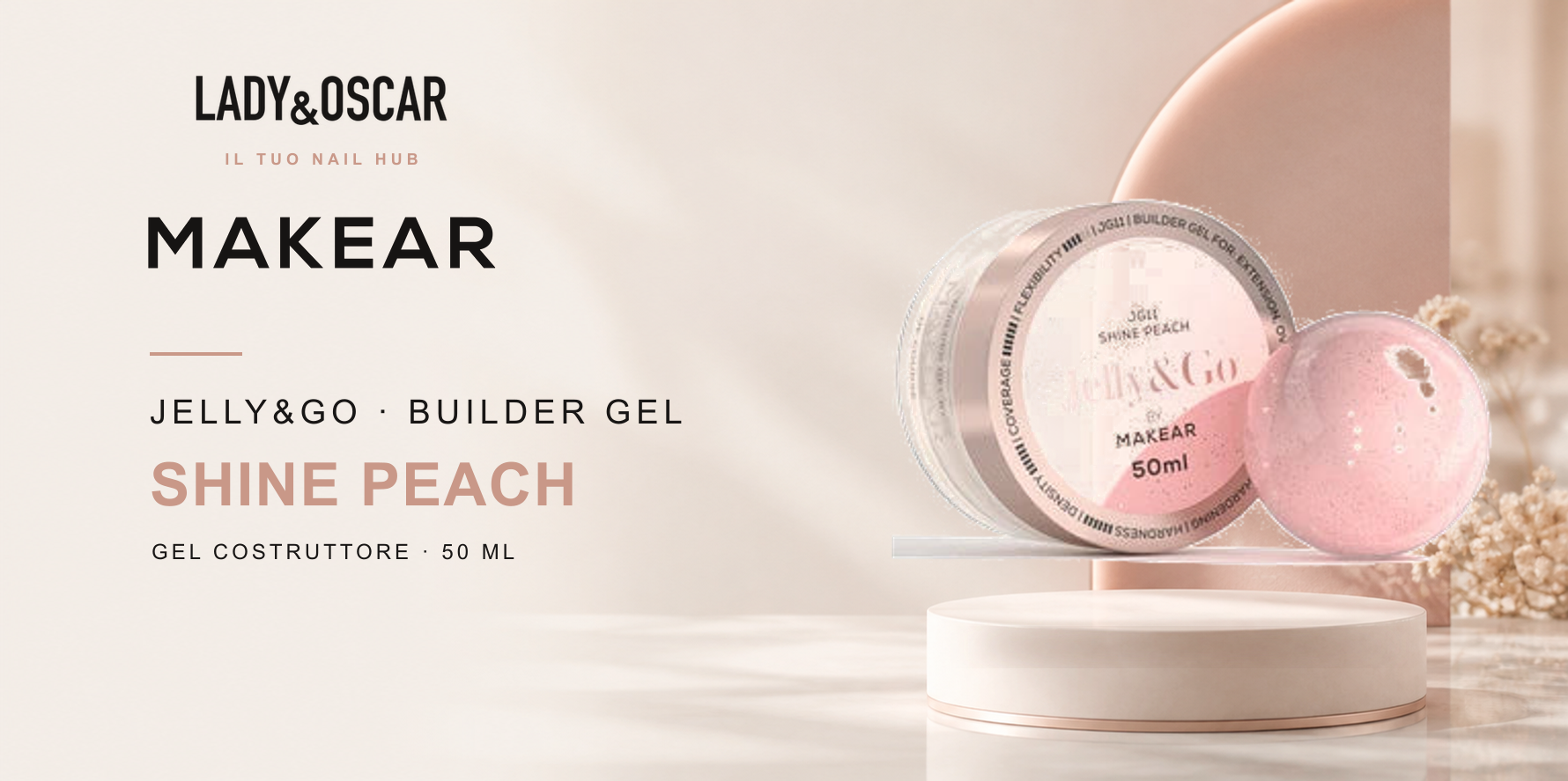 Makear Jelly&Go Builder Gel Shine Peach – gel costruttore 50 ml