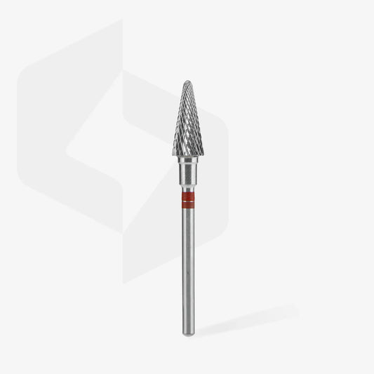 STALEKS Carbide nail drill bit for left-handed, cone, red EXPERT diameter 6 mm/working part 14 mm - Lady&Oscar