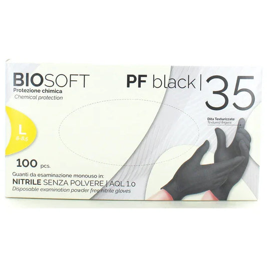 Guanti in nitrile senza polvere nero - 100 pz - Lady&Oscar