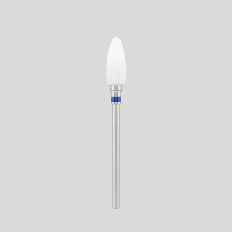 Ceramic bit "Reversable corn" straight, blue, L-14,0 mm., Ø6,0 mm