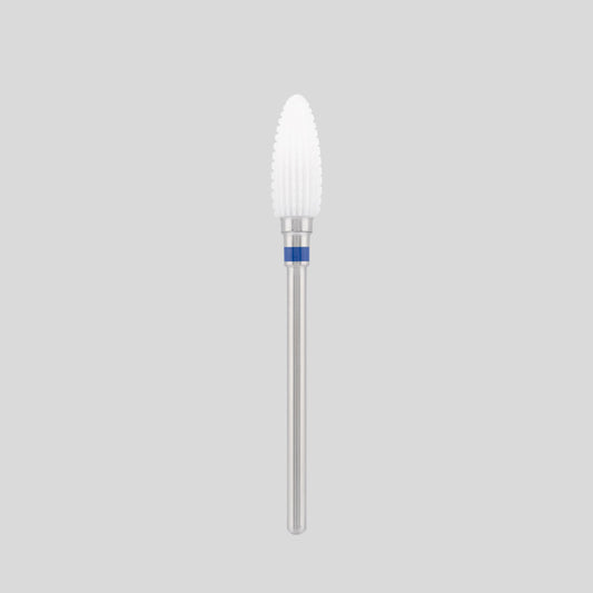 Ceramic bit "Reversable corn" straight, blue, L-14,0 mm., Ø6,0 mm