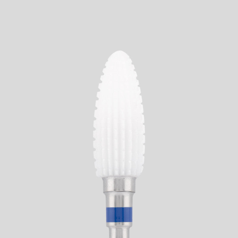 Ceramic bit "Reversable corn" straight, blue, L-14,0 mm., Ø6,0 mm