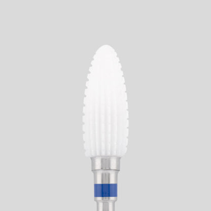 Ceramic bit "Reversable corn" straight, blue, L-14,0 mm., Ø6,0 mm