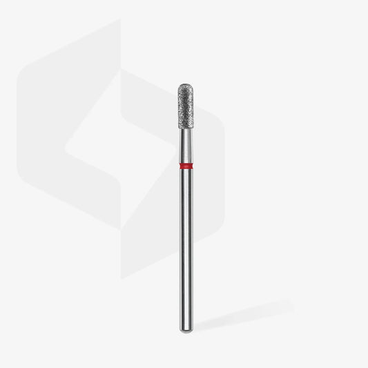 STALEKS Diamond nail drill bit rounded cylinder red EXPERT head diameter 2,3 mm / working part 6,5 mm - Lady&Oscar