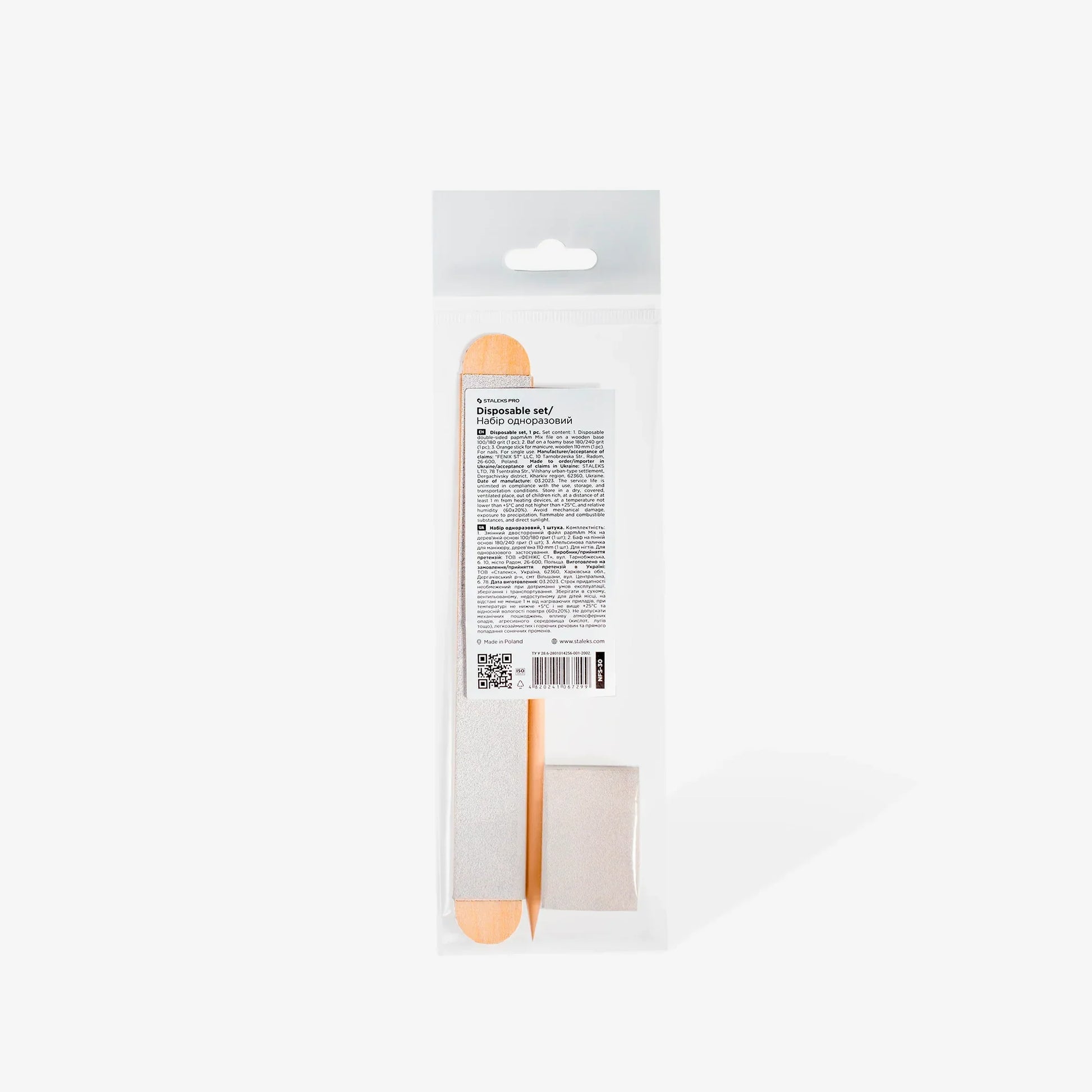 Set monouso STALEKS PRO (papmAm Mix su base di legno 100/180 grit, buff 180/240 grit, bastoncino arancione 110 mm) - Lady&Oscar