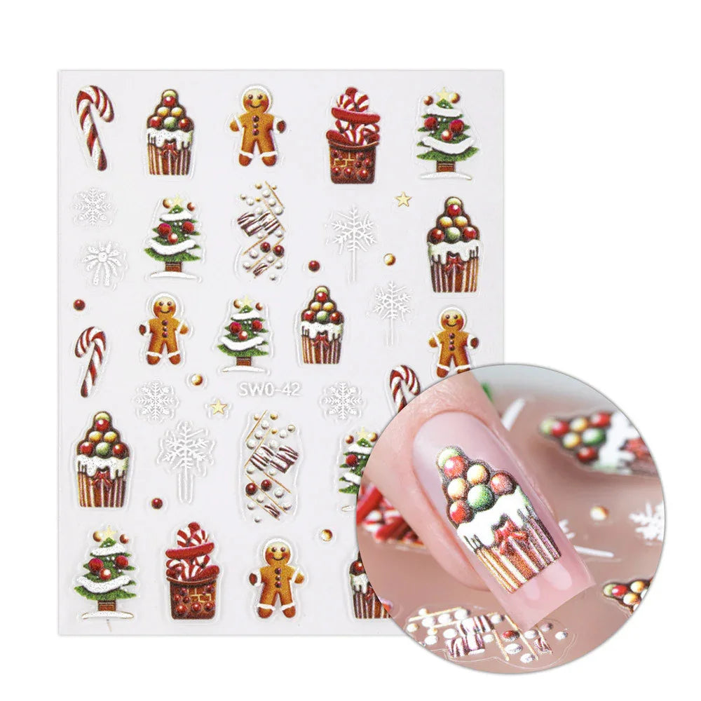 Adesivi per unghie natalizi Molly Nails autoadesivi SW0-42