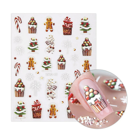 Adesivi per unghie natalizi Molly Nails autoadesivi SW0-42