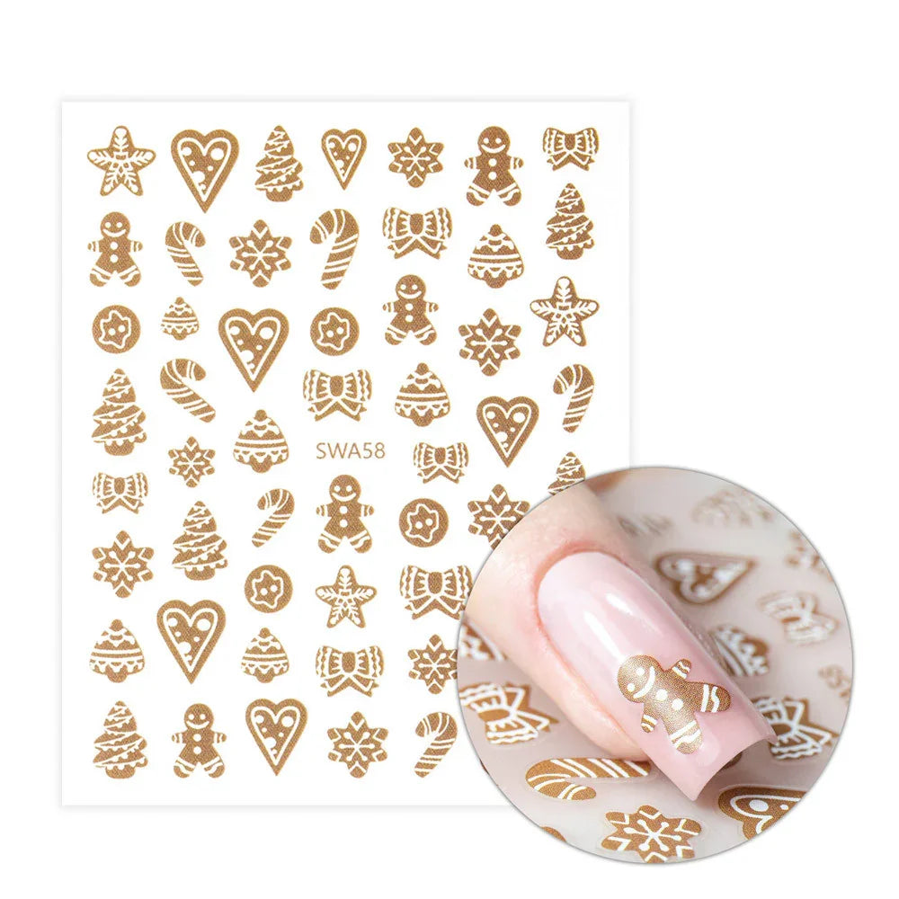 Adesivi per unghie natalizi adesivi Molly Nails SWA58 Oro